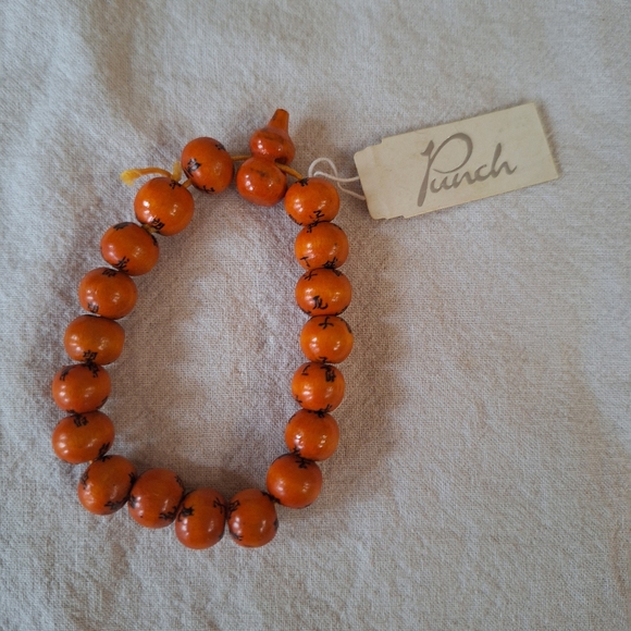NWT Punch Wooden Orange Bracelet - Picture 1 of 3
